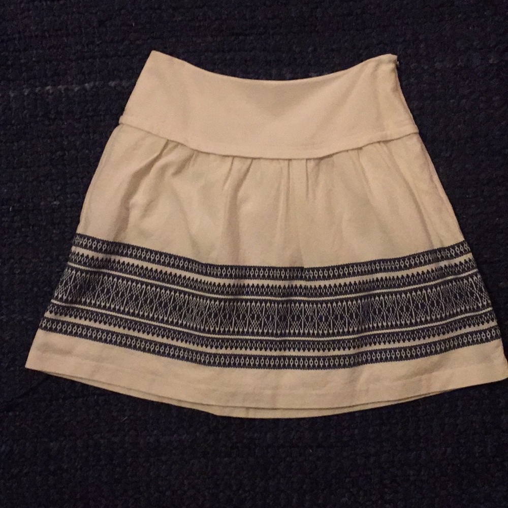 Madewell Tan and Black Midi Skirt